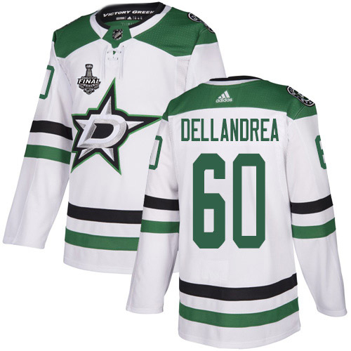 Adidas Men Dallas Stars #60 Ty Dellandrea White Road Authentic 2020 Stanley Cup Final Stitched NHL Jersey
